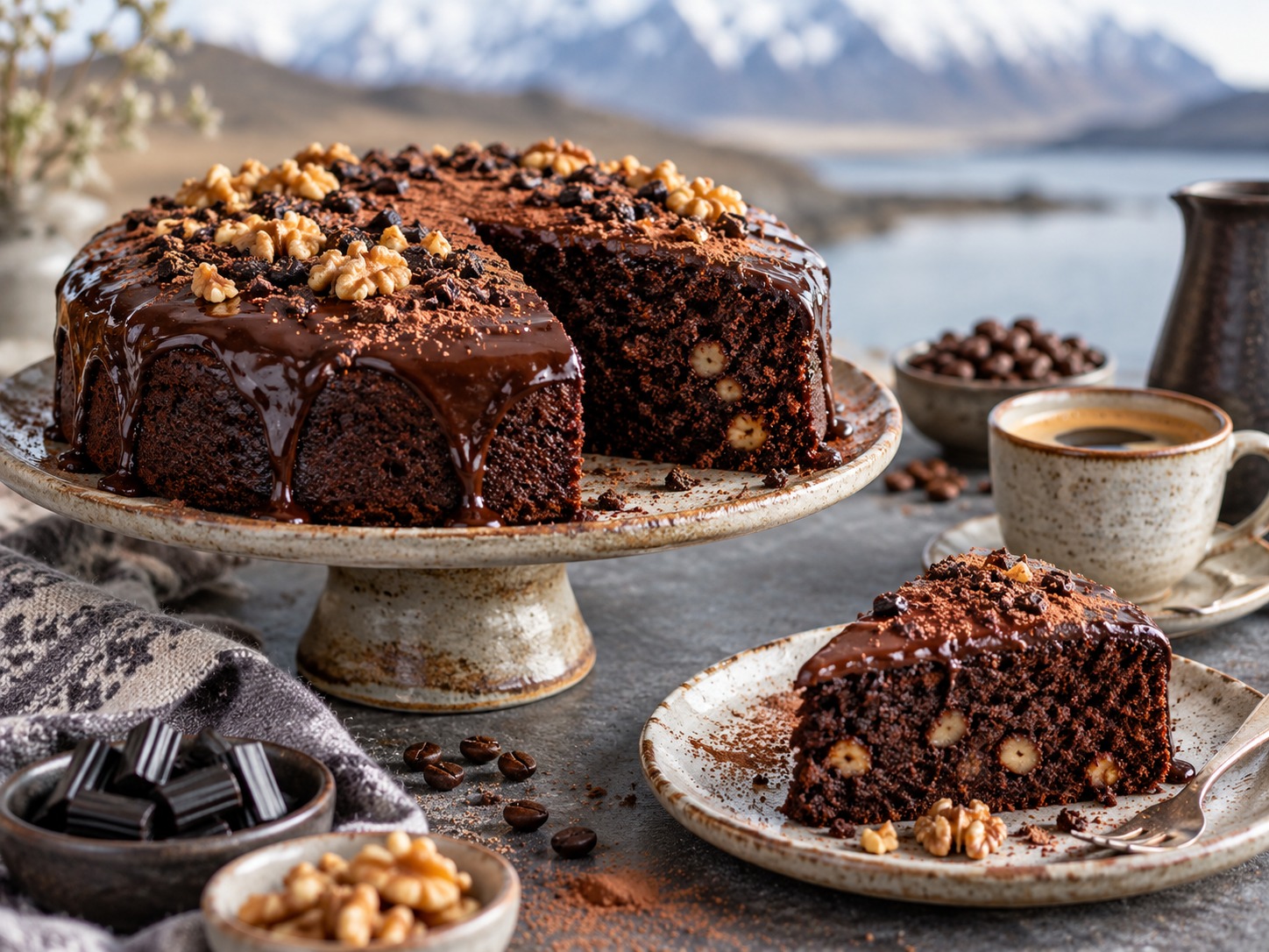 Isländischer Lakritz-Kaffee-Schokokuchen