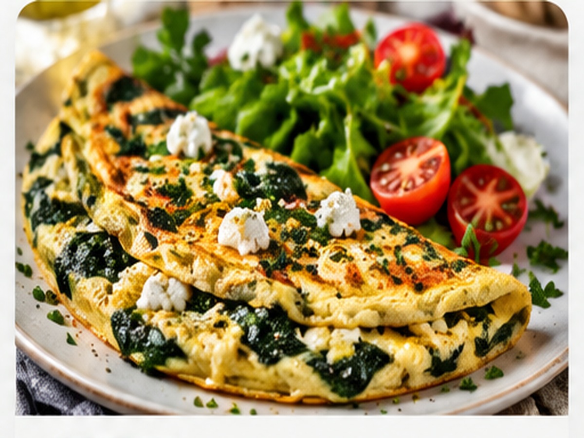 Spinat-Feta-Omelett