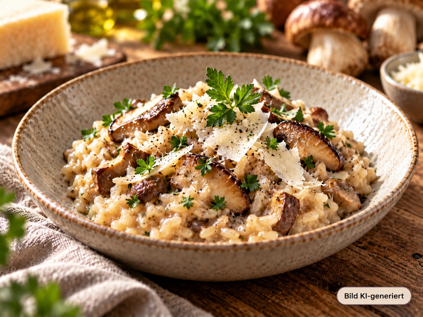 Cremiges Steinpilz-Risotto mit Parmesan