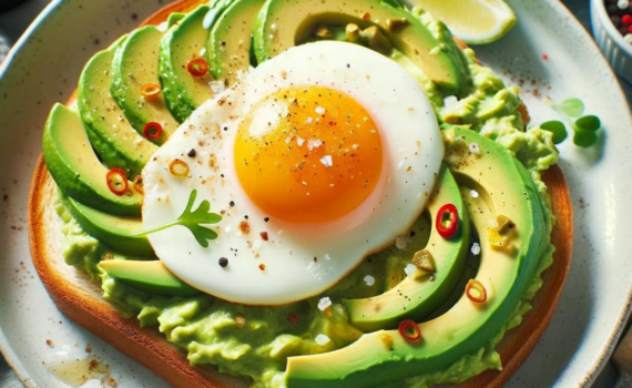 Ein gesunder Start in den Tag mit cremigem Avocado-Ei-Toast auf Low Carb Brot.