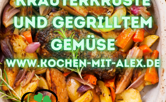 Das Rezept für Tag 12 Ihrer 30-Tage Low Carb Thermomix Challenge ist ein exquisites Lammfilet mit Kräuterkruste, begleitet von gegrilltem Gemüse. Die Lammfilets werden zunächst angebraten und dann mit einer aromatischen Kräuter-Parmesan-Kruste im Ofen zu Ende gegart. Als Beilage dient eine Auswahl an gegrilltem Gemüse, darunter Zucchini, Paprika und Aubergine, gewürzt mit frischen Kräutern und Olivenöl. Dieses Gericht ist nicht nur schmackhaft, sondern auch im Einklang mit einer Low Carb-Ernährung, besonders wenn das Paniermehl durch gemahlene Mandeln ersetzt wird.
