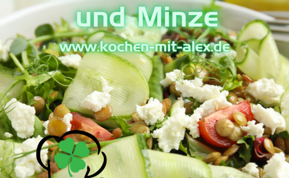 Linsensalat, Feta, Minze, Thermomix Mittagessen, gesundes Mittagessen, leichte Rezepte, Low Carb Salat, proteinreicher Salat, schnelles Mittagsrezept.